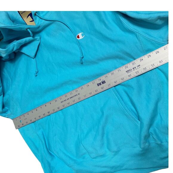 Champion Reverse Weave Hoodie Mens XL Blue Casual Everyday Bright Spring - Picture 4 of 8